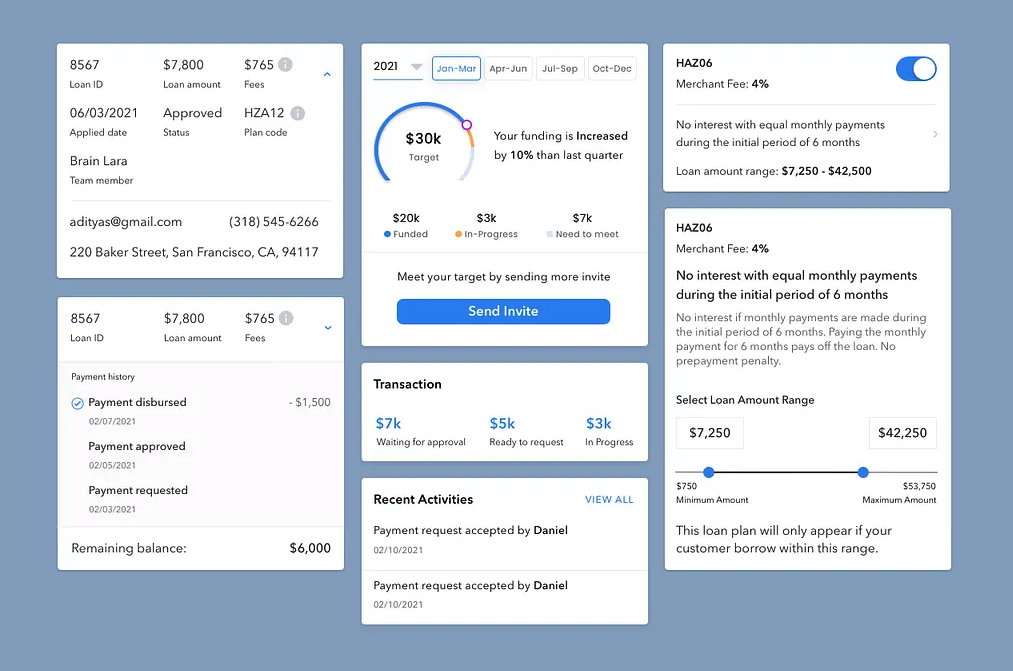 Information card component from a design system.